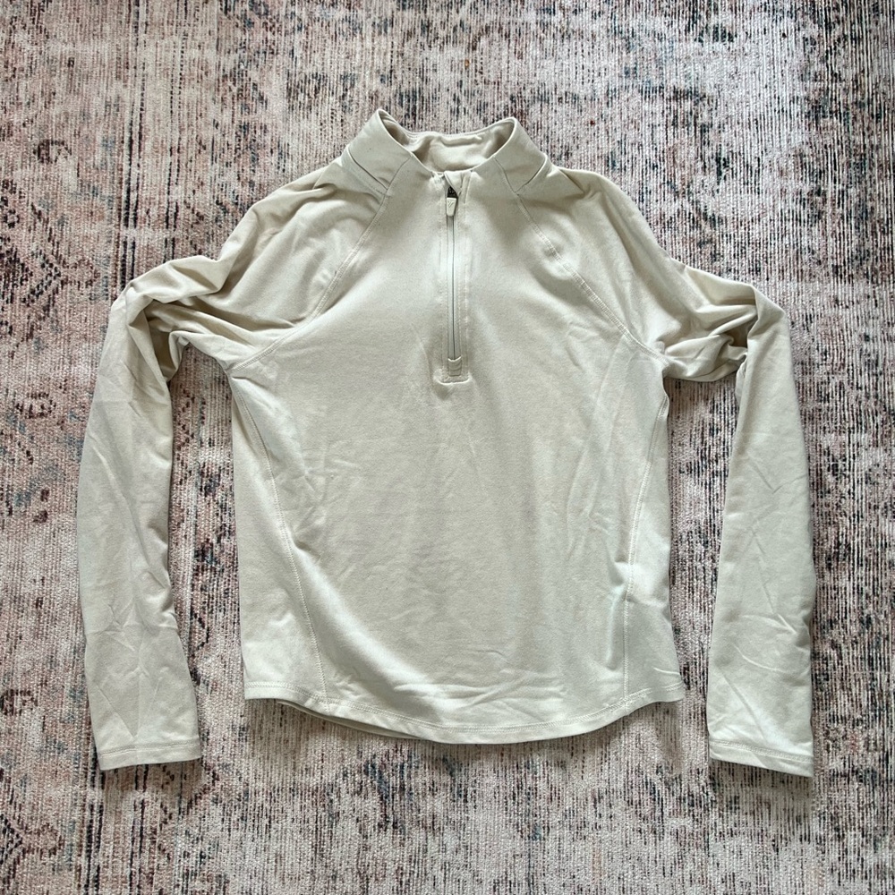 Old Navy Cream quarter zip active top girls size large